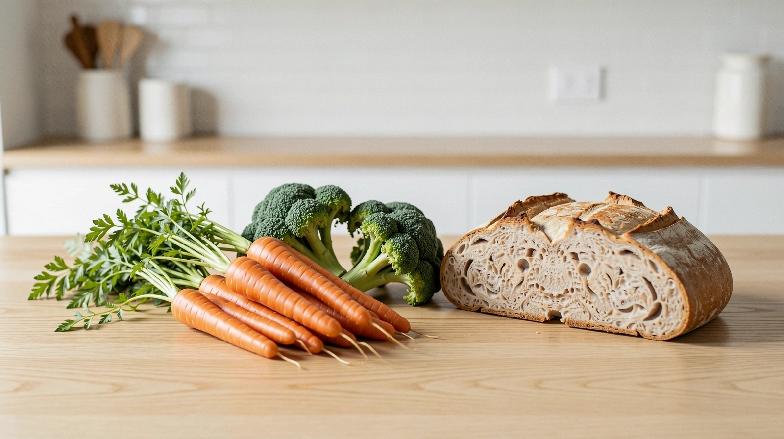 Verse gezonde ingrediënten op een houten werkblad